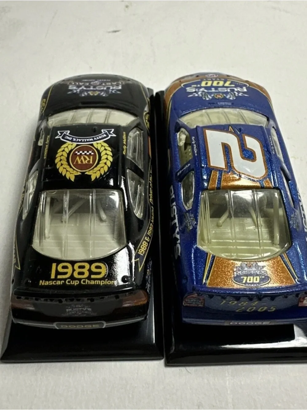 Two Rusty Wallace #2 1/64 diecast 1 blue rusty 700th Start And 1 Last Call